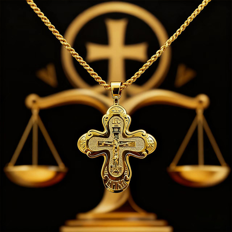 Cross Pendant Necklace Gold - صليب صدري أرثوذكسي جديد لعام 2026،