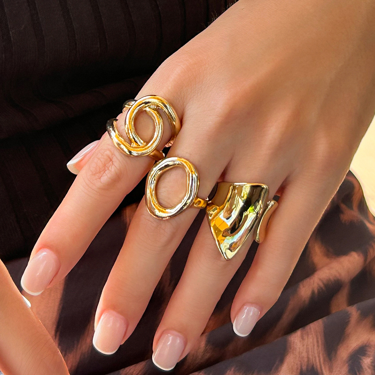 Vintage Punk Knuckle Rings Set - ديزي 3 قطعة/المجموعة جديد الشرير موضة