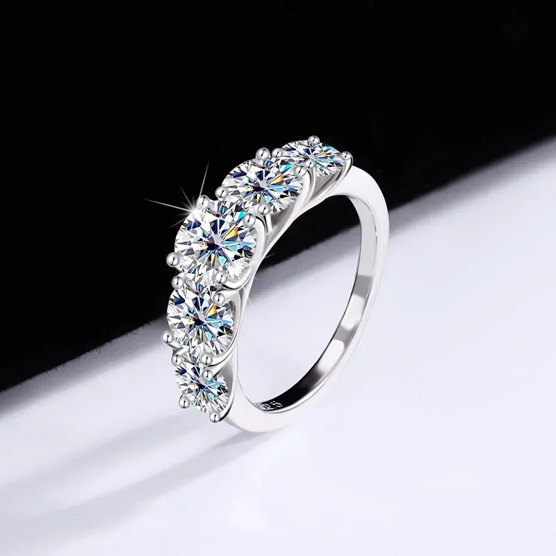 Moissanite Engagement Ring 1 Carat - خاتم زفاف فاخر من الذهب الأبيض