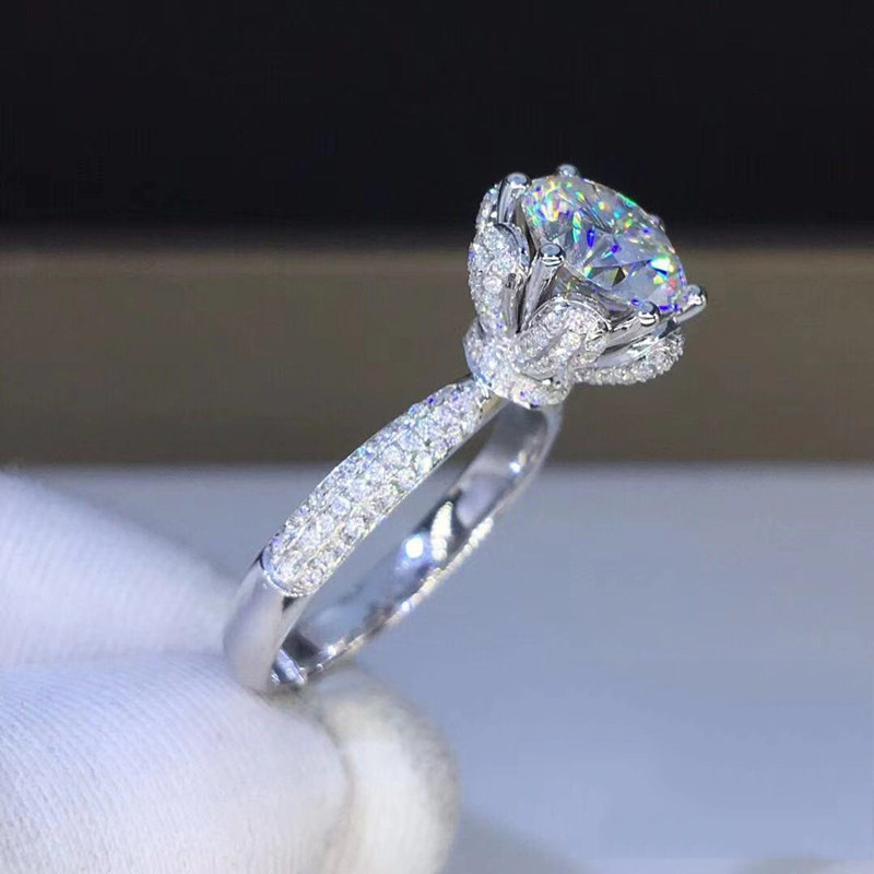 Moissanite Engagement Ring 1 Carat - خاتم مورجانيت بدرجة نقاء VVS1 مع