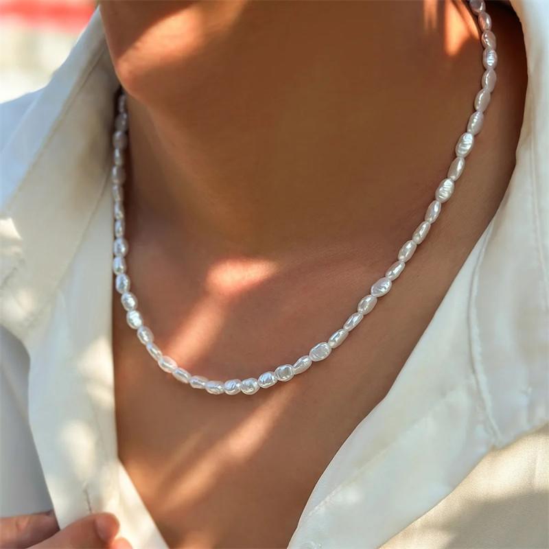 Pearl Choker Necklace Vintage - موضة جديدة بسيطة تقليد اللؤلؤ المختنق