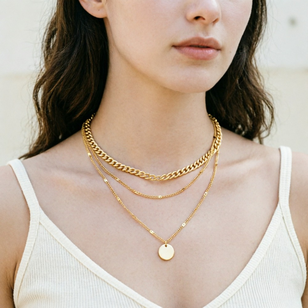 Layered Pendant Necklace Aesthetic - قلادات متعددة الطبقات بتصميم عتيق وجميل