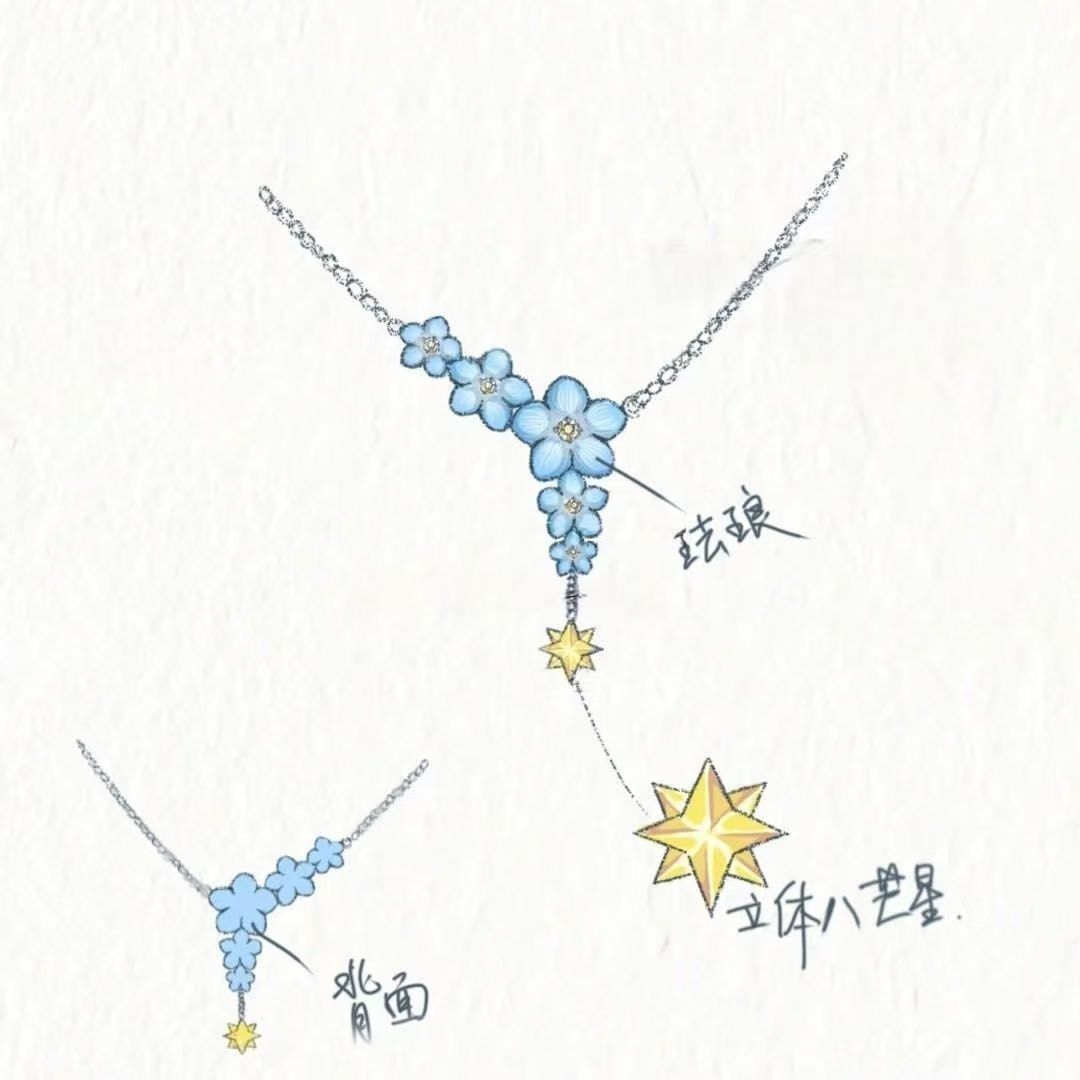 Anime Pendant Necklace - قلادة زافيير من لوف آند ديبسبيس،