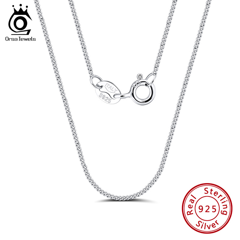 925 Sterling Silver Chain Necklace Men - ORSA جواهر الإيطالية 925 فضة 1.0