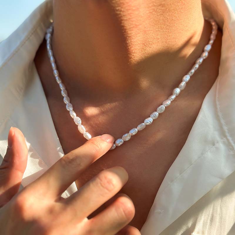 Pearl Choker Necklace Vintage - قلادة لؤلؤ تقليد عتيق للنساء ،