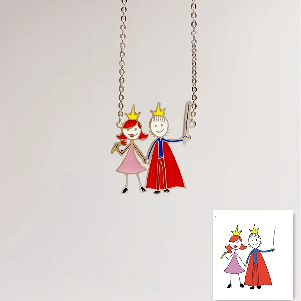 Custom Name Necklace Stainless Steel - قلادة مخصصة من المينا بتعليقة مزينة