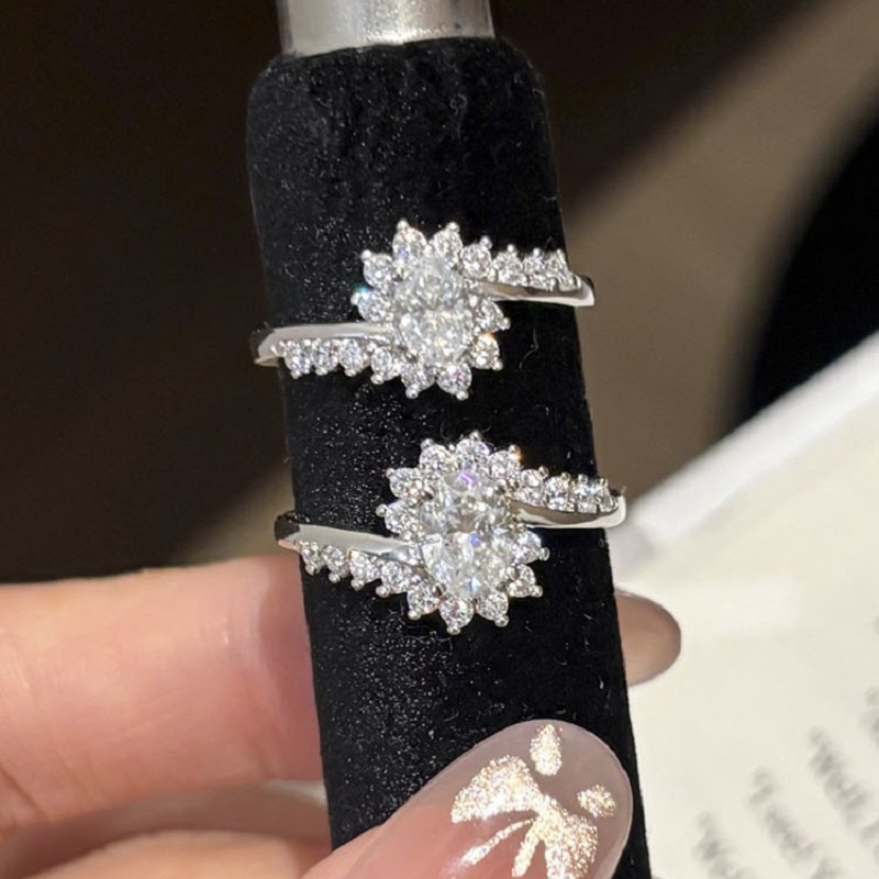 Moissanite Engagement Ring 1 Carat - خاتم زفاف فاخر للنساء من أبايسون