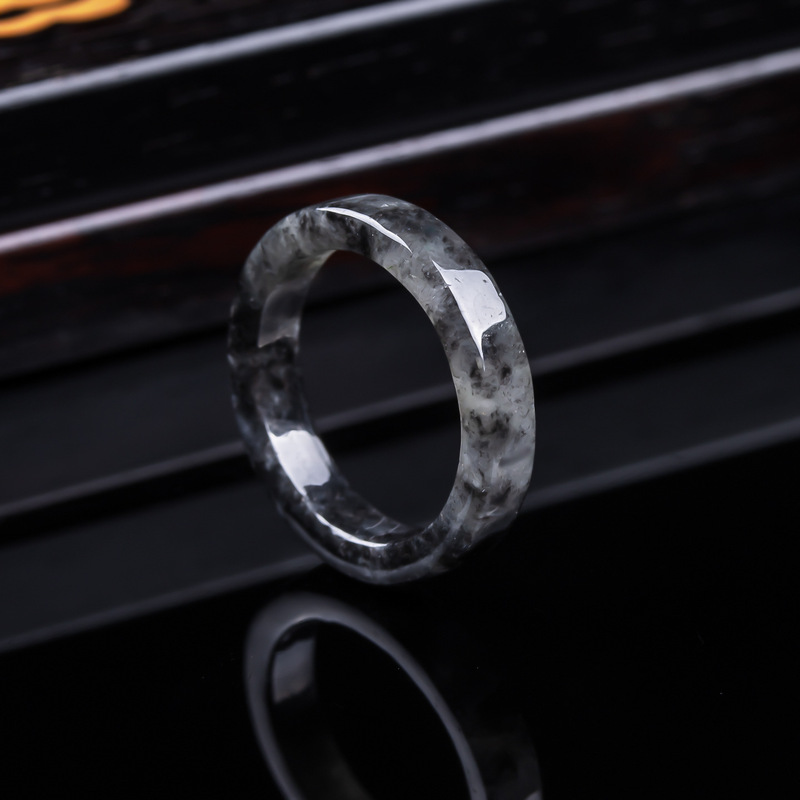 Rings - خاتم من اليشم الأسود البورمي الطبيعي