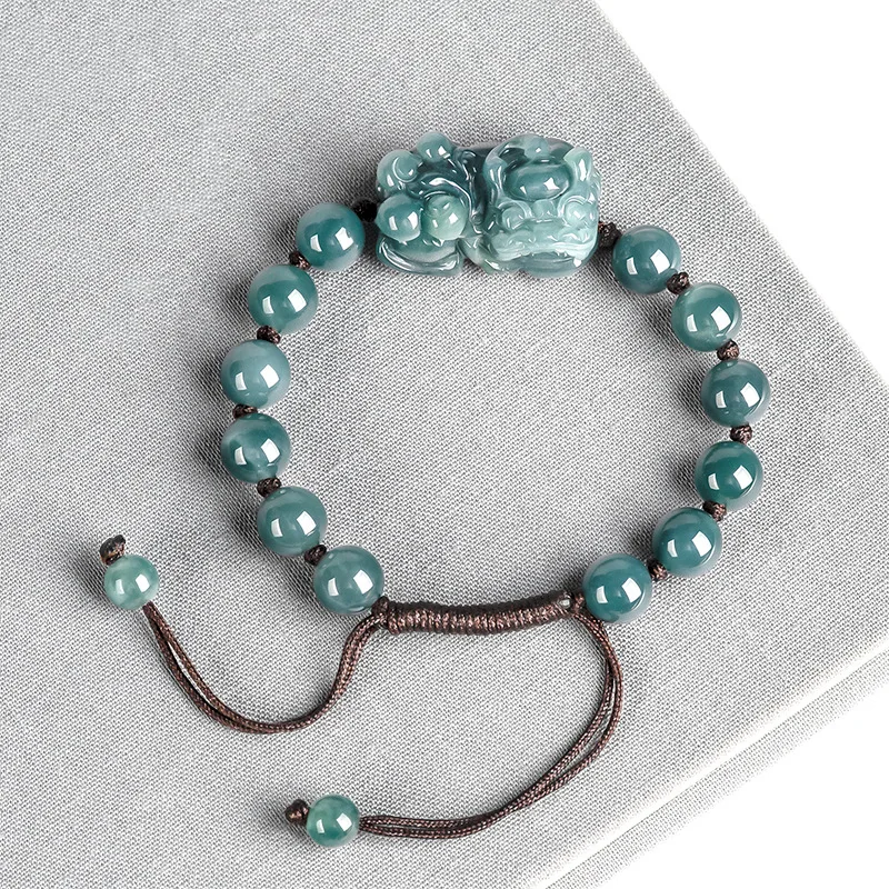 Bracelets - البورمية الجاديت Pixiu أساور الإسورة الأزرق