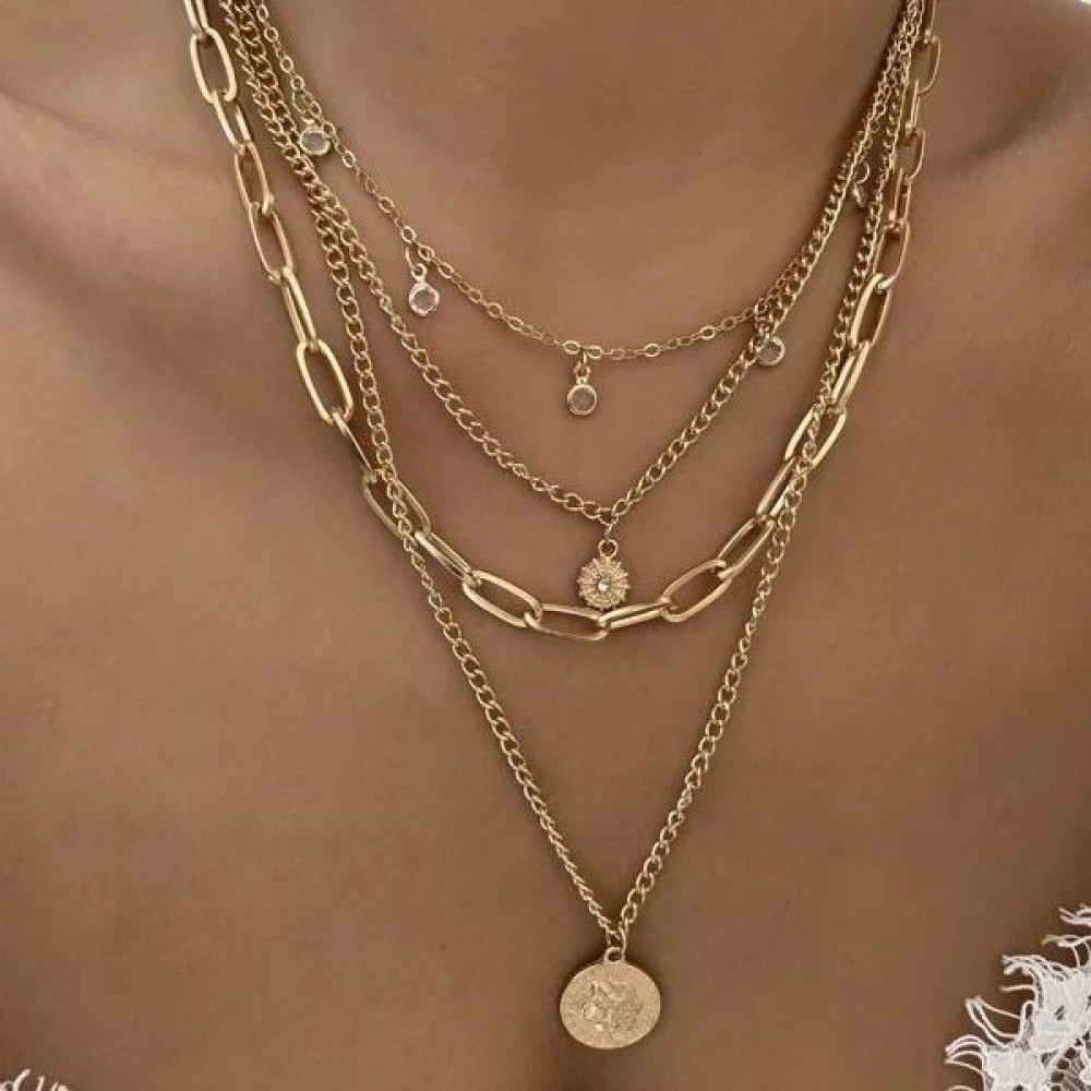 قلادة بقلادة صورة بأسلوب بوهيم - مراجعة Layered Pendant Necklace Aesthetic وسعره