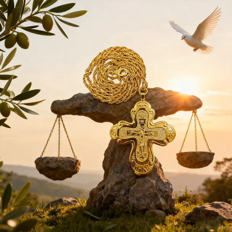 صليب صدري أرثوذكسي جديد لعام 2 - مراجعة Cross Pendant Necklace Gold وسعره