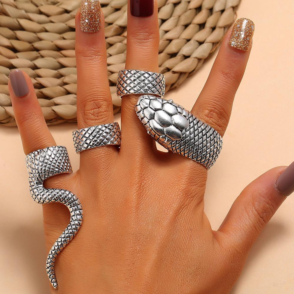 KMVEXO 4 قطعة/المجموعة القوطية - مراجعة Vintage Punk Knuckle Rings Set وسعره