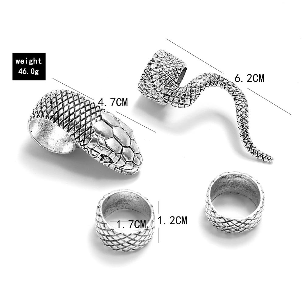KMVEXO 4 قطعة/المجموعة القوطية - مراجعة Vintage Punk Knuckle Rings Set وسعره