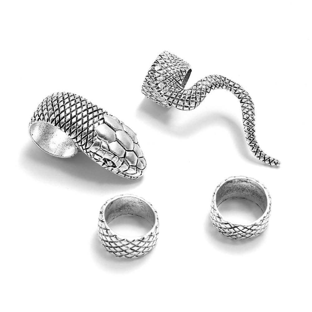 KMVEXO 4 قطعة/المجموعة القوطية - مراجعة Vintage Punk Knuckle Rings Set وسعره