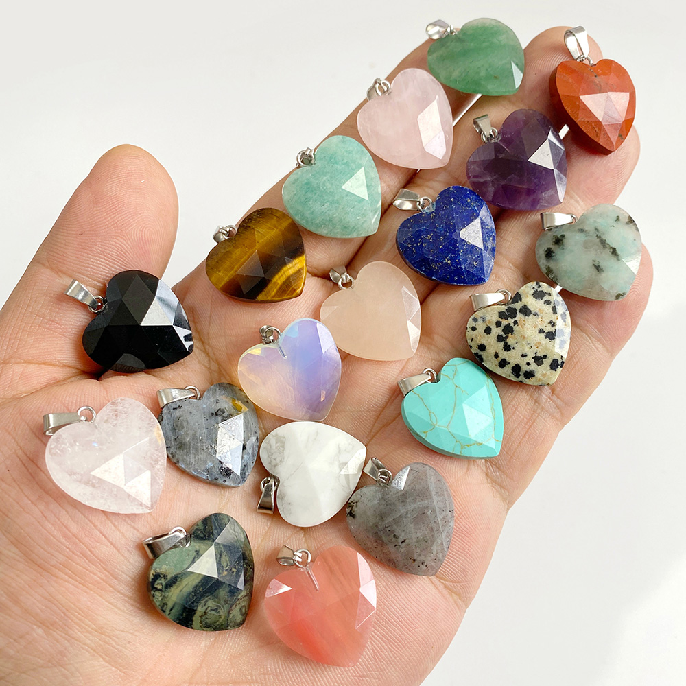 قطعة واحدة من قلادة على شكل قل - مراجعة Crystal Pendant Necklace Natural Stone وسعره