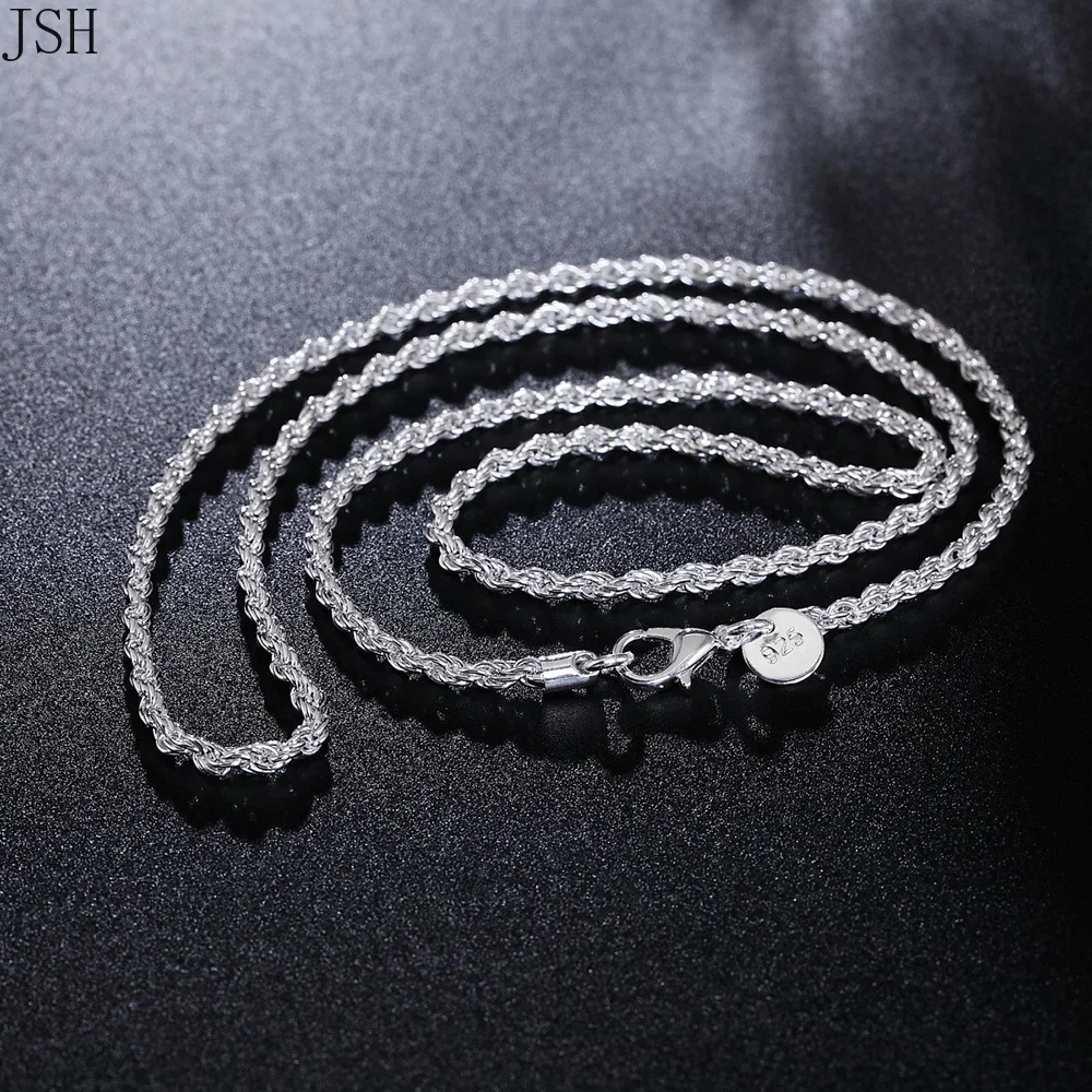 40-60 سنتيمتر بالجملة 925 فضة  - مراجعة 925 Sterling Silver Chain Necklace Men وسعره