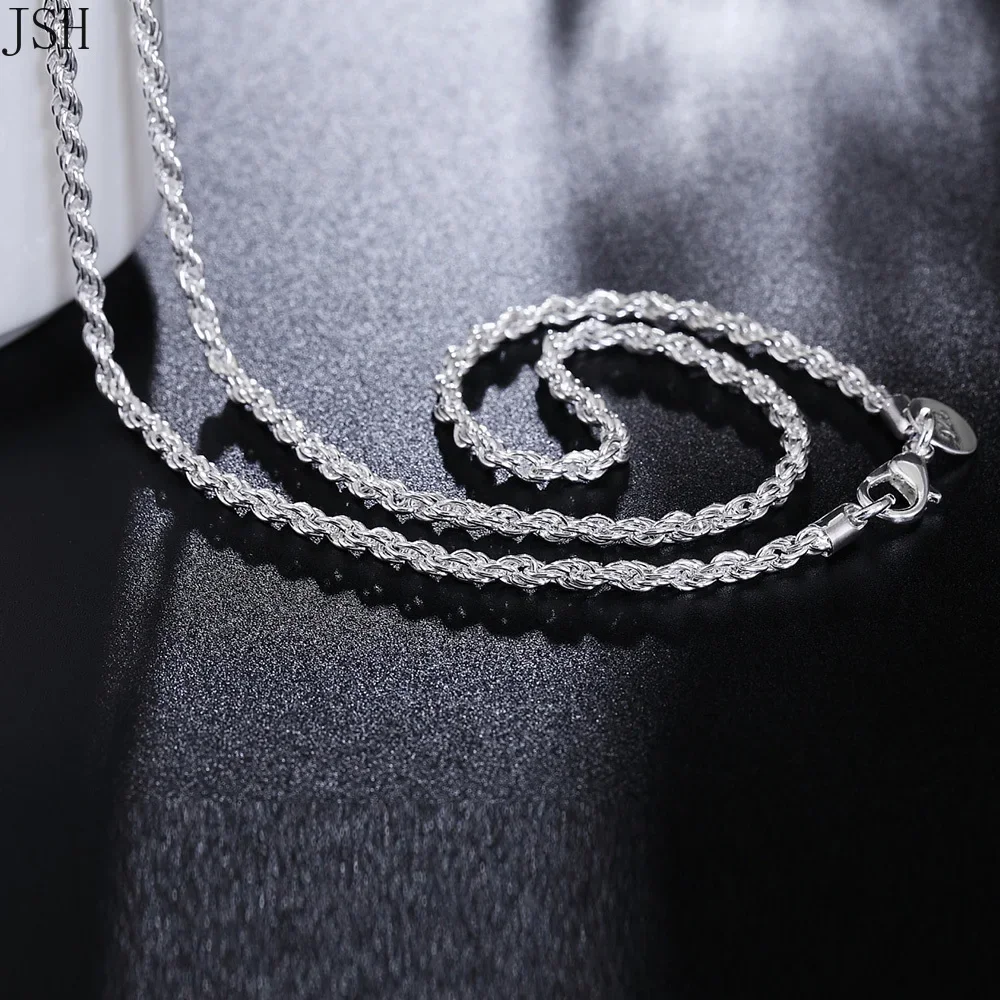 40-60 سنتيمتر بالجملة 925 فضة  - مراجعة 925 Sterling Silver Chain Necklace Men وسعره