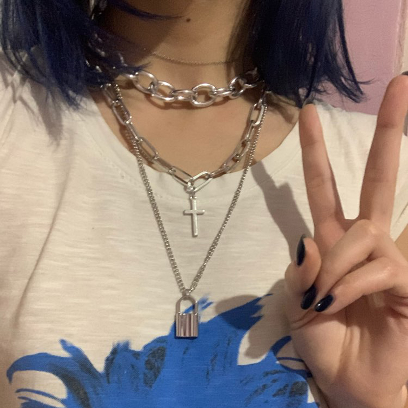 الطبقات الجرونج الجمالية مجوهر - مراجعة Layered Pendant Necklace Aesthetic وسعره