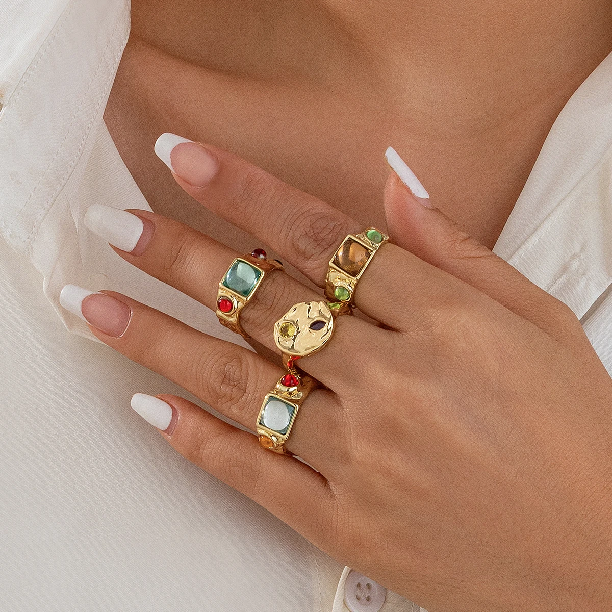 4 قطعة/المجموعة خمر خاتم كريست - مراجعة Vintage Punk Knuckle Rings Set وسعره