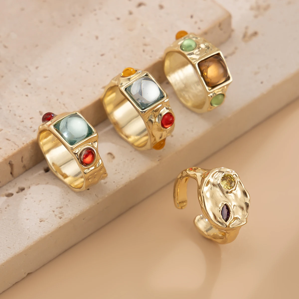 4 قطعة/المجموعة خمر خاتم كريست - مراجعة Vintage Punk Knuckle Rings Set وسعره
