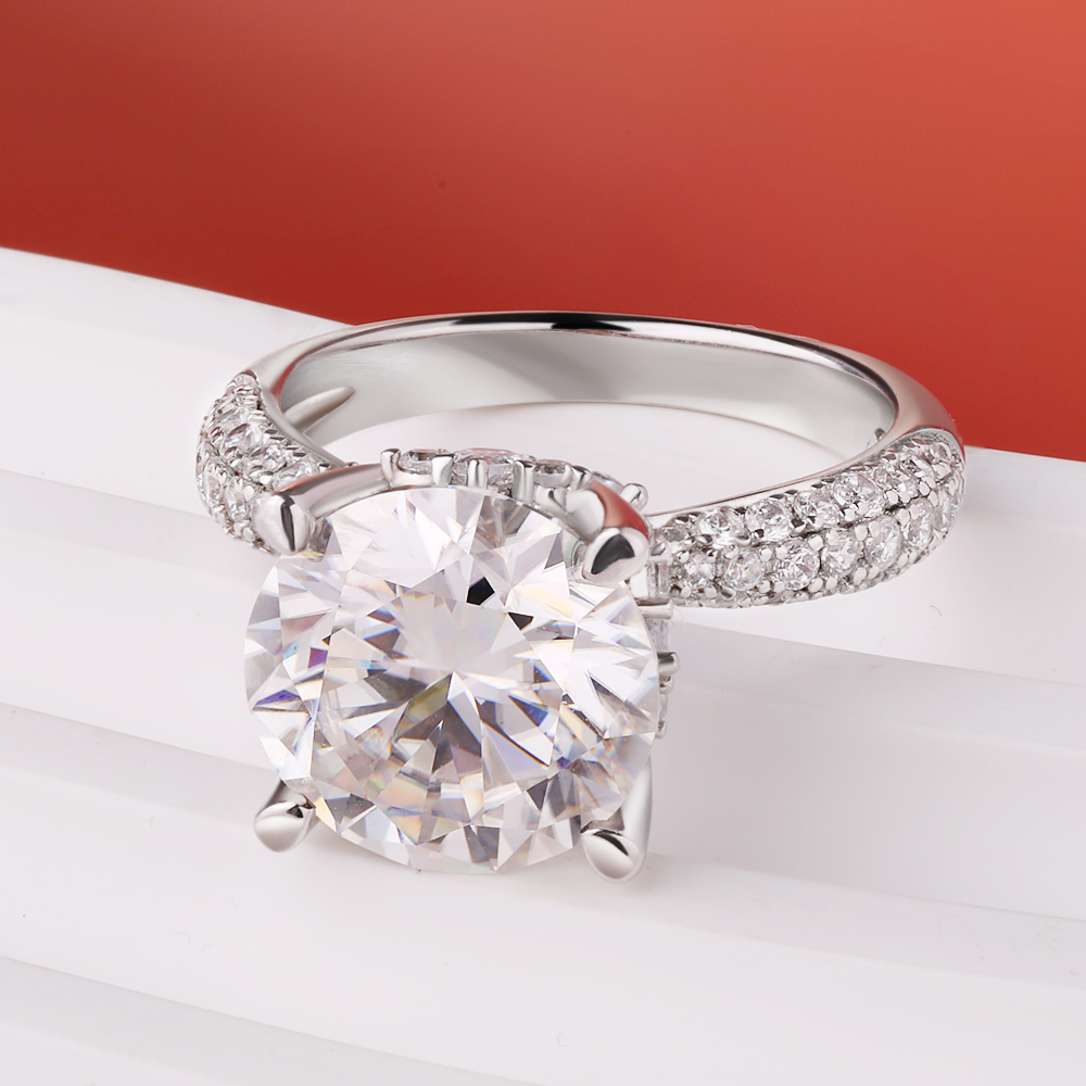 BXINY D اللون 5CT مويسانيتي خو - مراجعة Moissanite Engagement Ring 1 Carat وسعره
