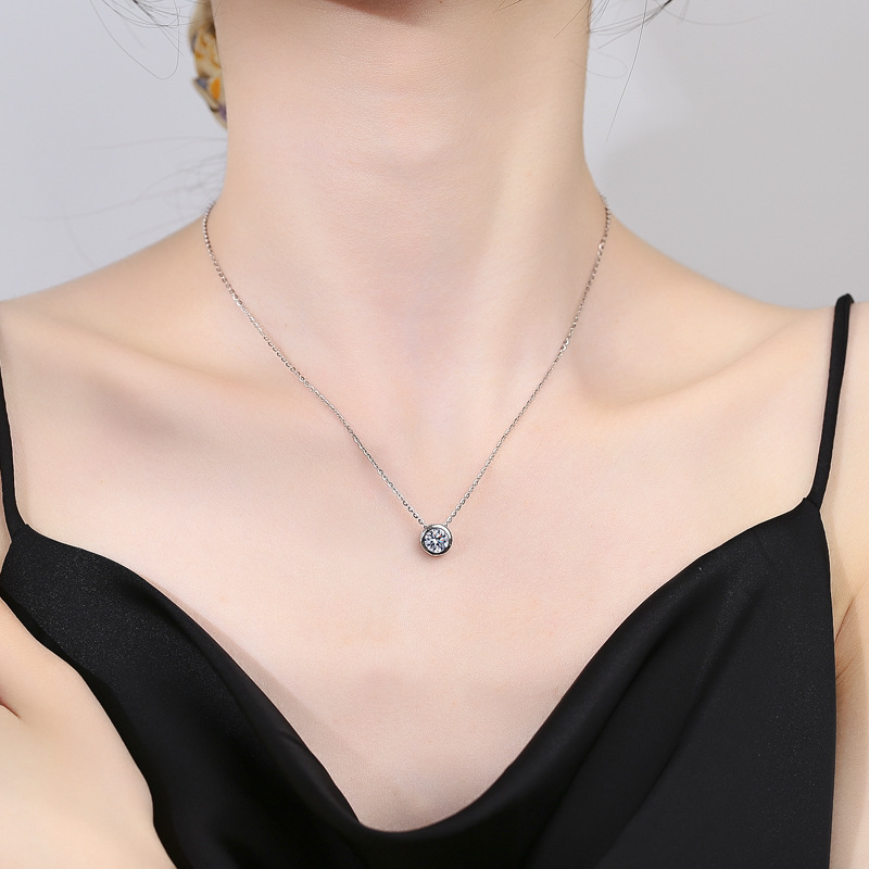 1ct 2ct 3ct D VVS1 الحافة مويس - مراجعة 925 Sterling Silver Chain Necklace Men وسعره