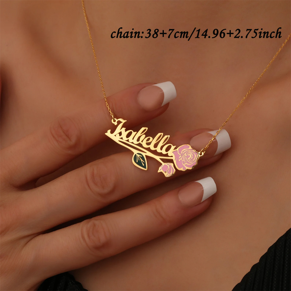 قلادة مخصصة بألوان زاهية مع اس - مراجعة Custom Name Necklace Stainless Steel وسعره
