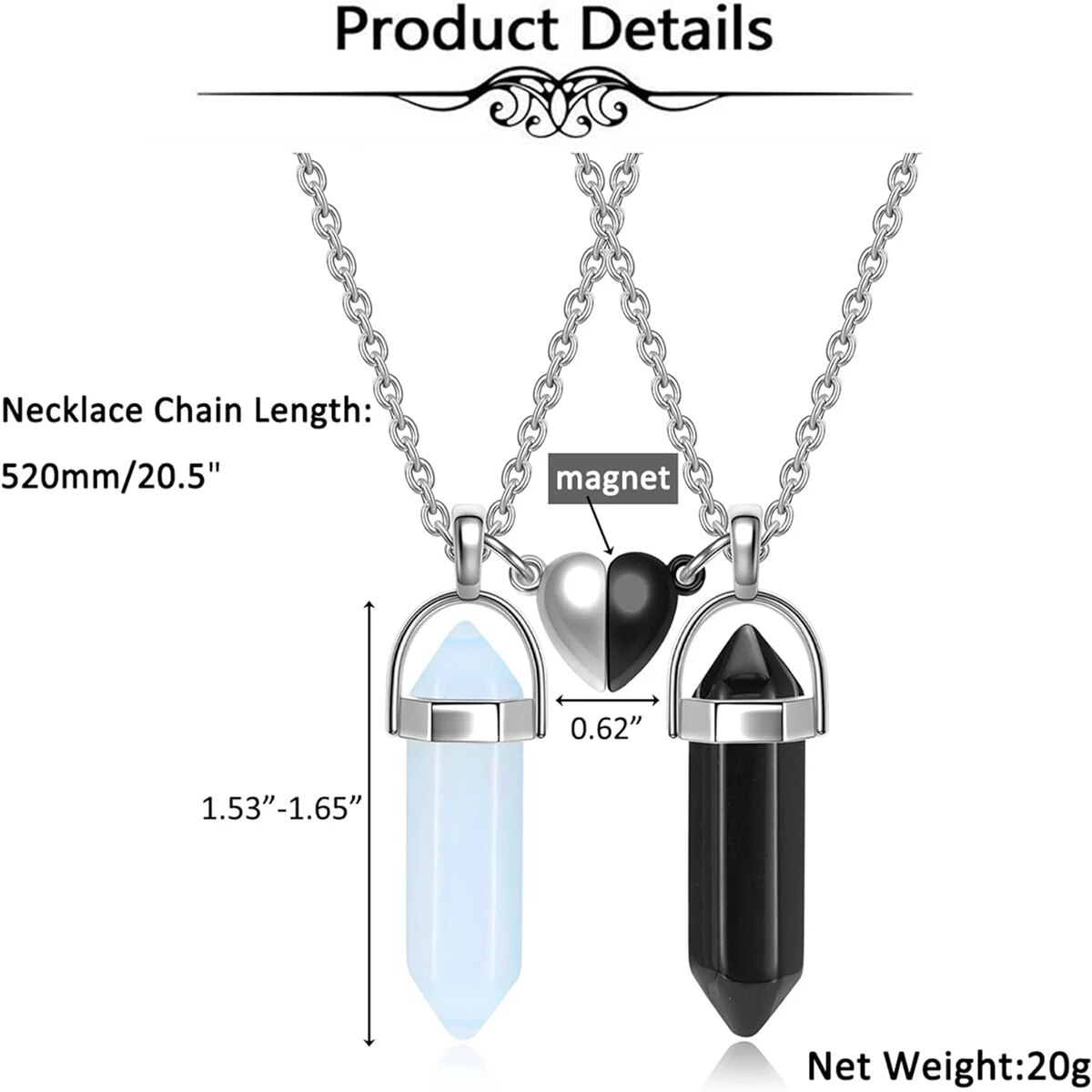 قلادات صداقة كريستالية متطابقة - مراجعة Magnetic Couple Matching Necklaces وسعره