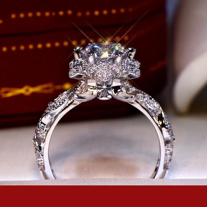 خاتم من الفضة الإسترلينية S925 - مراجعة Moissanite Engagement Ring 1 Carat وسعره