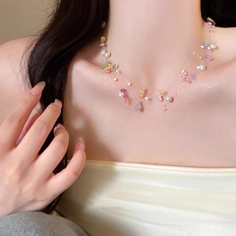 الملونة نجم البحر شل اللؤلؤ ال - مراجعة Layered Pendant Necklace Aesthetic وسعره