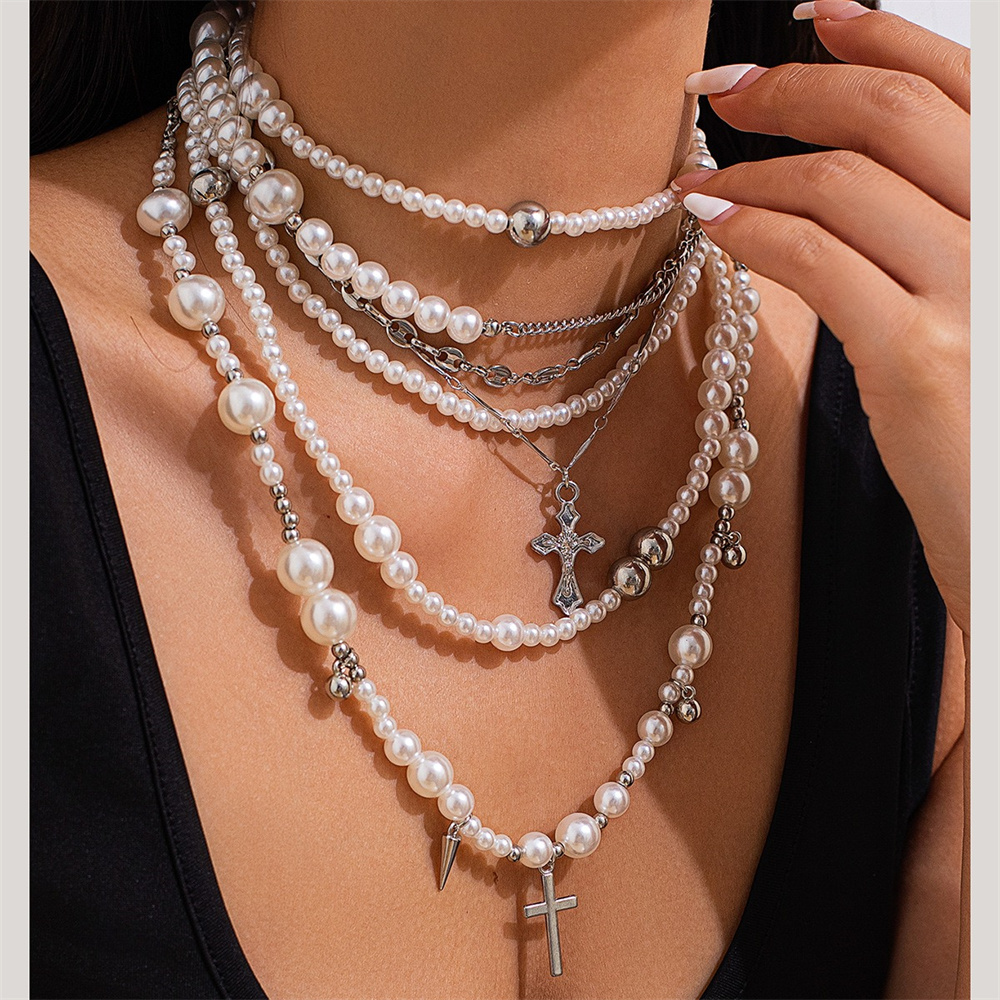 متعدد الطبقات تقليد اللؤلؤ حبة - مراجعة Layered Pendant Necklace Aesthetic وسعره
