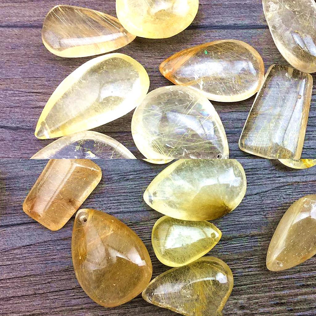 قلادة كريستال كوارتز ذهبي طبيع - مراجعة Crystal Pendant Necklace Natural Stone وسعره