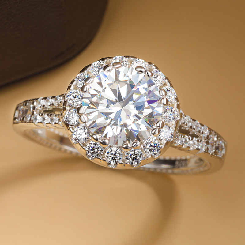 حقيقي 2ct مويسانيتي خواتم 925  - مراجعة Moissanite Engagement Ring 1 Carat وسعره