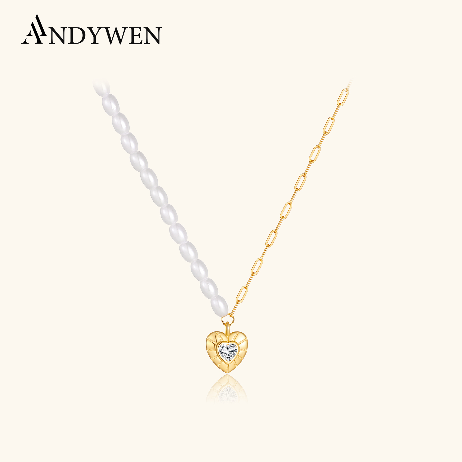 ANDYWEN 925 فضة غير المتماثلة  - مراجعة Pearl Choker Necklace Vintage وسعره
