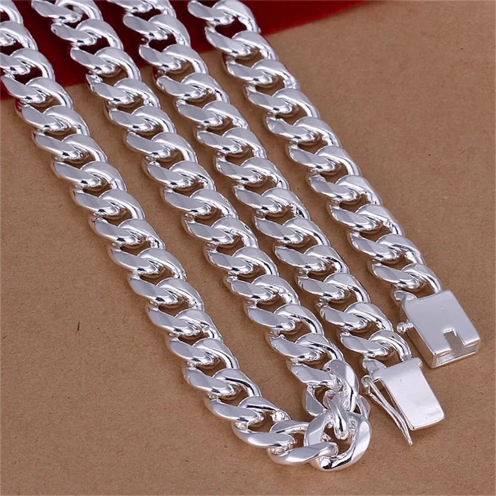 قلادة هندسية من الفضة الإسترلي - مراجعة 925 Sterling Silver Chain Necklace Men وسعره