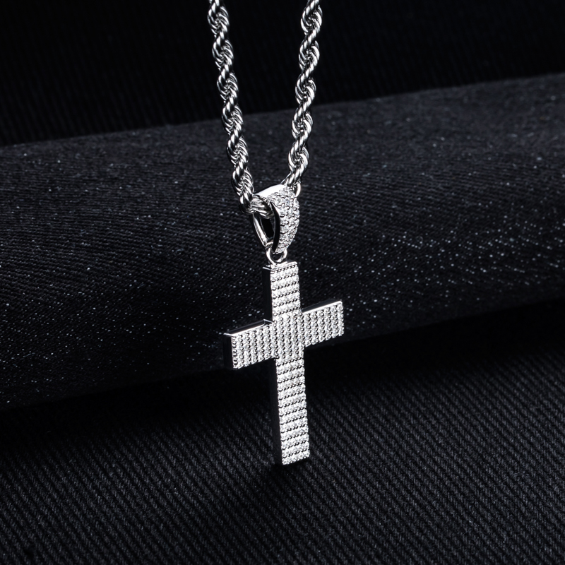 MossanRappr مويسانيتي بلينغ ال - مراجعة 925 Sterling Silver Chain Necklace Men وسعره