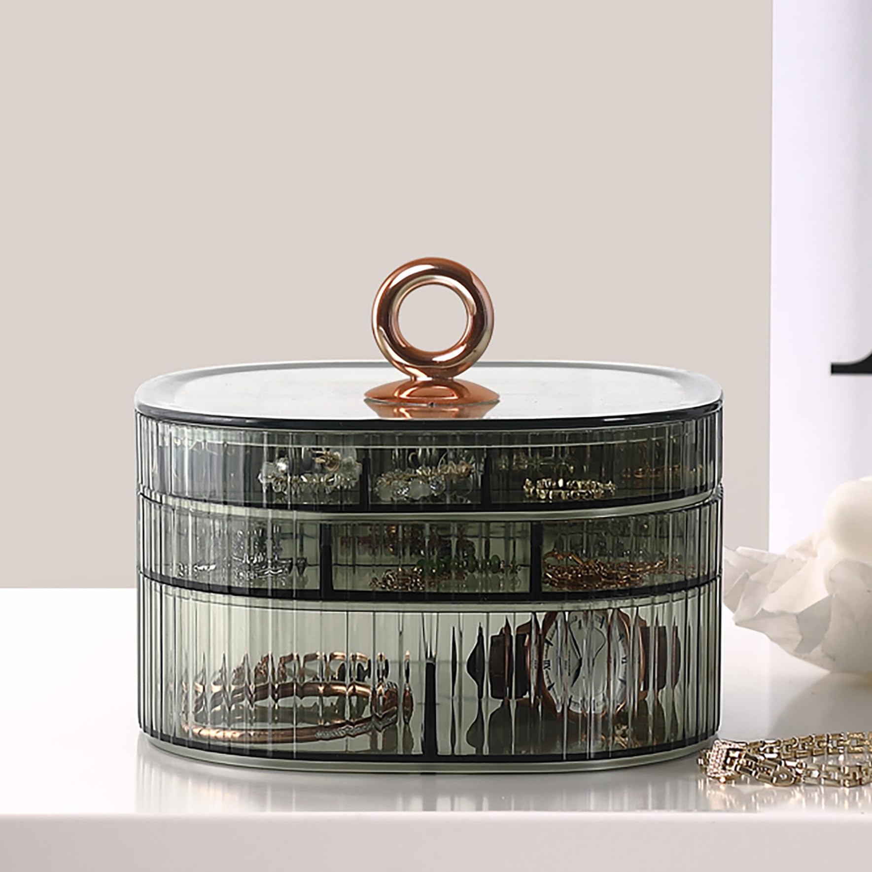 صندوق مجوهرات شفاف من 3 طبقات  - مراجعة Rings وسعره