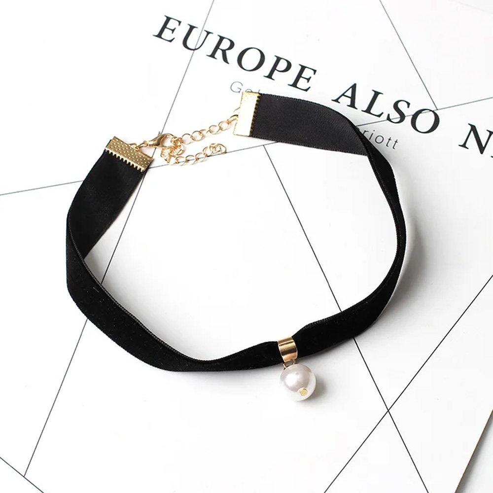 قلادة شوكر لؤلؤية بسيطة بتصميم - مراجعة Pearl Choker Necklace Vintage وسعره