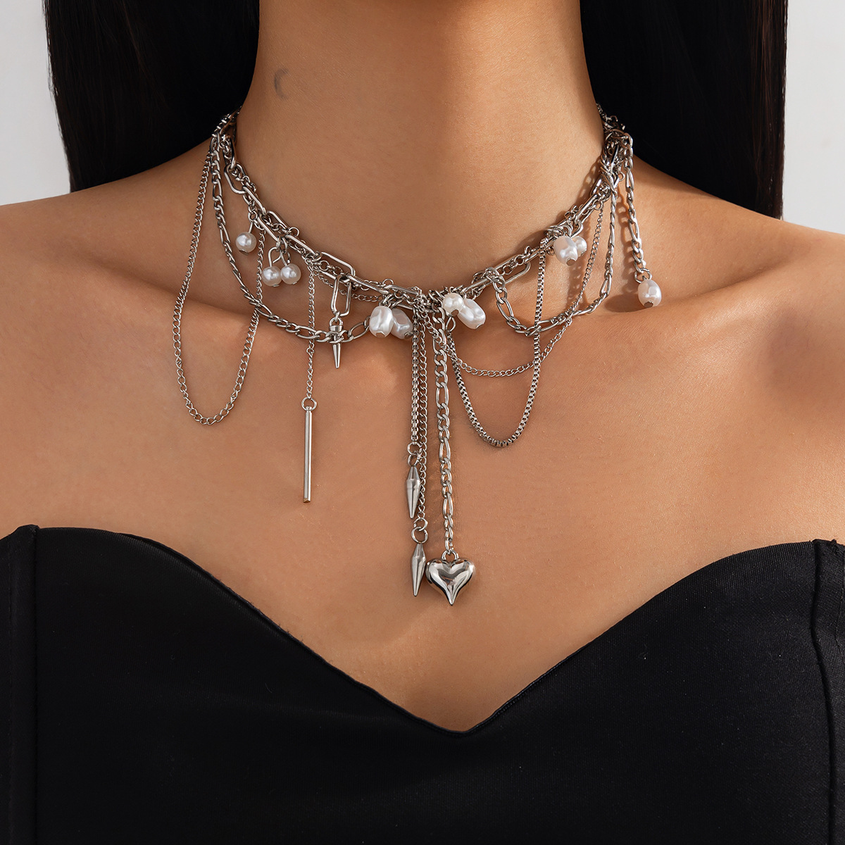 قلادات لؤلؤ صناعي غير منتظمة ا - مراجعة Pearl Choker Necklace Vintage وسعره