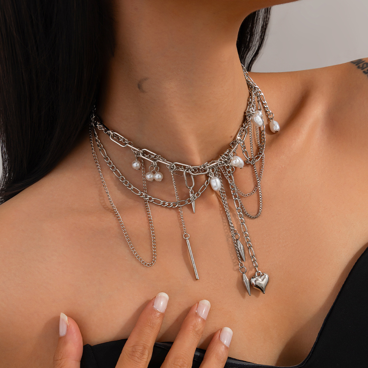 قلادات لؤلؤ صناعي غير منتظمة ا - مراجعة Pearl Choker Necklace Vintage وسعره