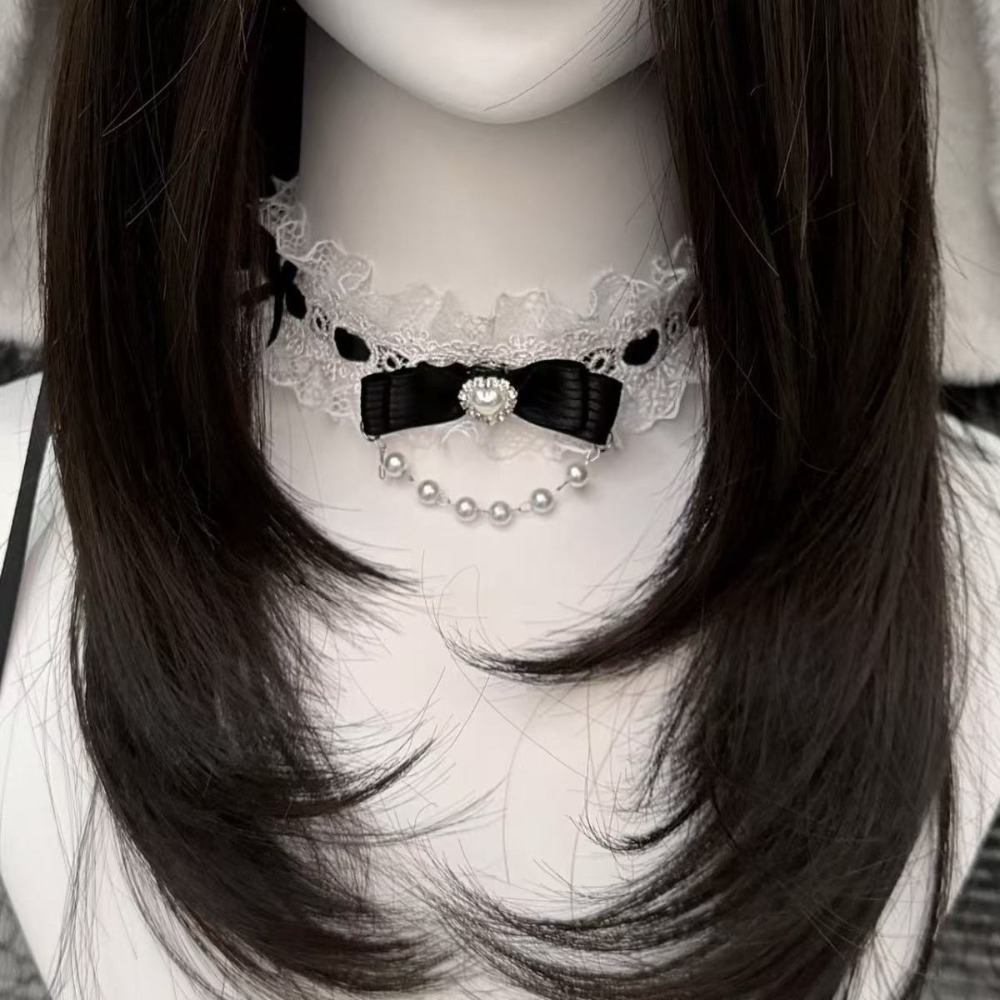 قلادة تشوكر عصرية من الدانتيل  - مراجعة Pearl Choker Necklace Vintage وسعره