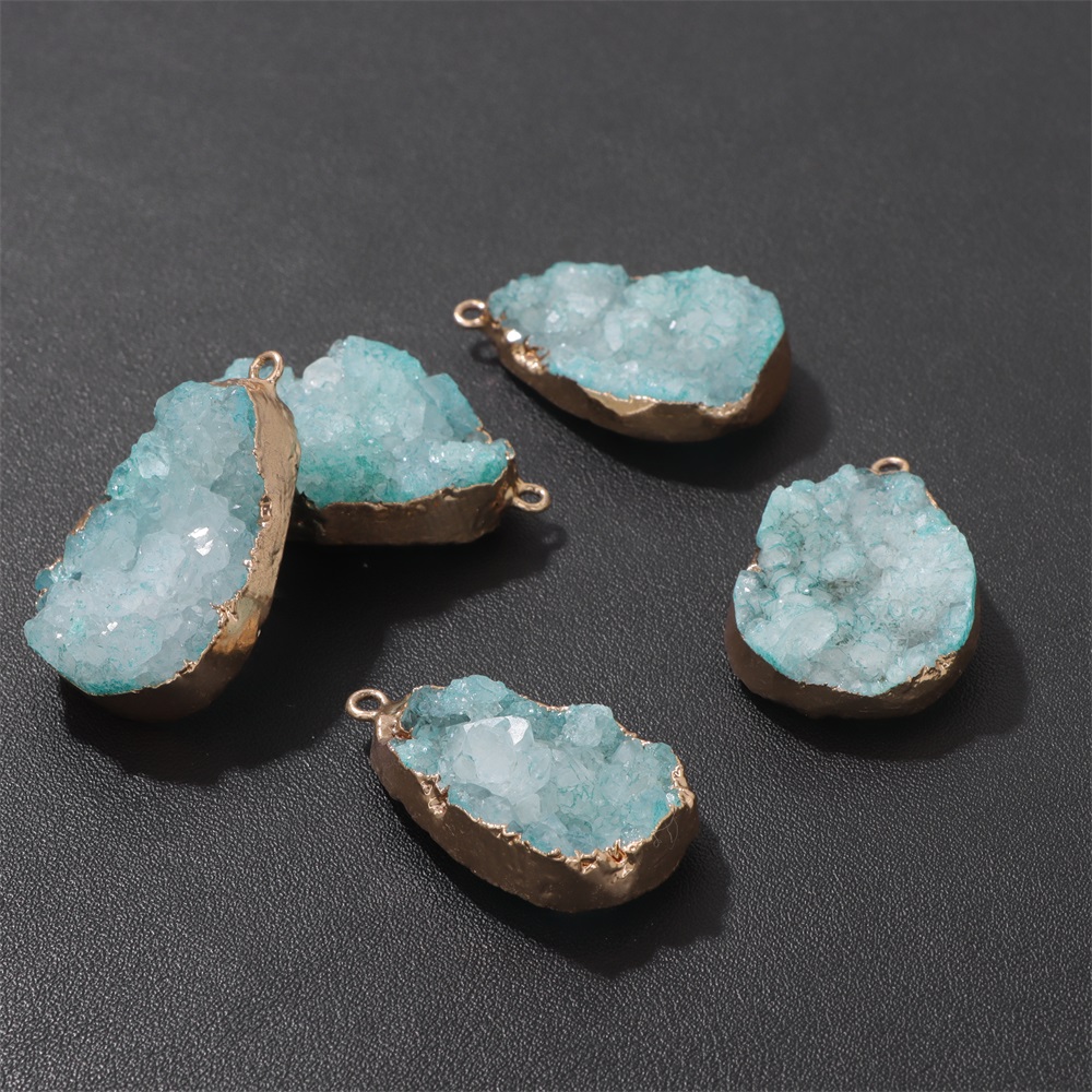 1 قطعة العقيق الطبيعي الجيود ق - مراجعة Crystal Pendant Necklace Natural Stone وسعره
