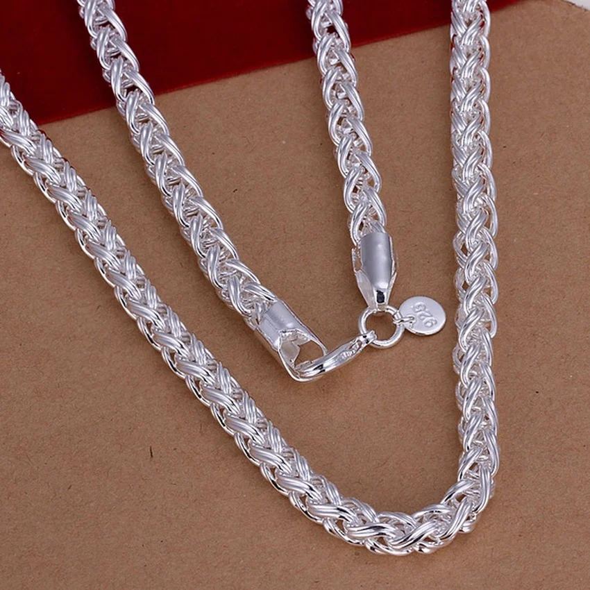 50 سنتيمتر 925 فضة 6 مللي متر  - مراجعة 925 Sterling Silver Chain Necklace Men وسعره