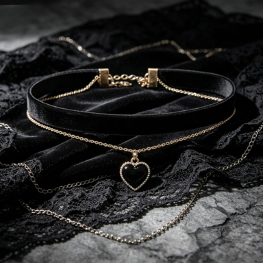 قلادة متعددة الطبقات على شكل ق - مراجعة Layered Pendant Necklace Aesthetic وسعره