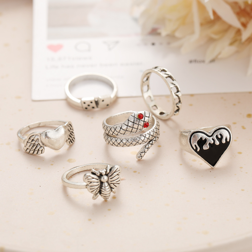 6 قطع من خواتم الأصابع على شكل - مراجعة Vintage Punk Knuckle Rings Set وسعره