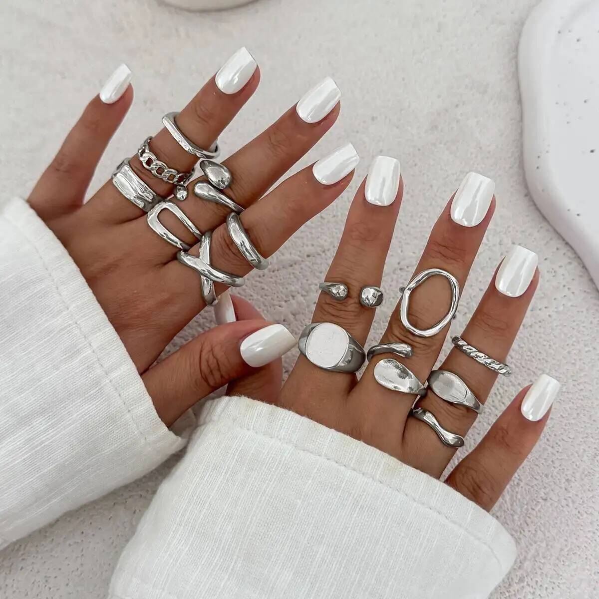 IngeSight.Z 14 قطعة/المجموعة ا - مراجعة Vintage Punk Knuckle Rings Set وسعره