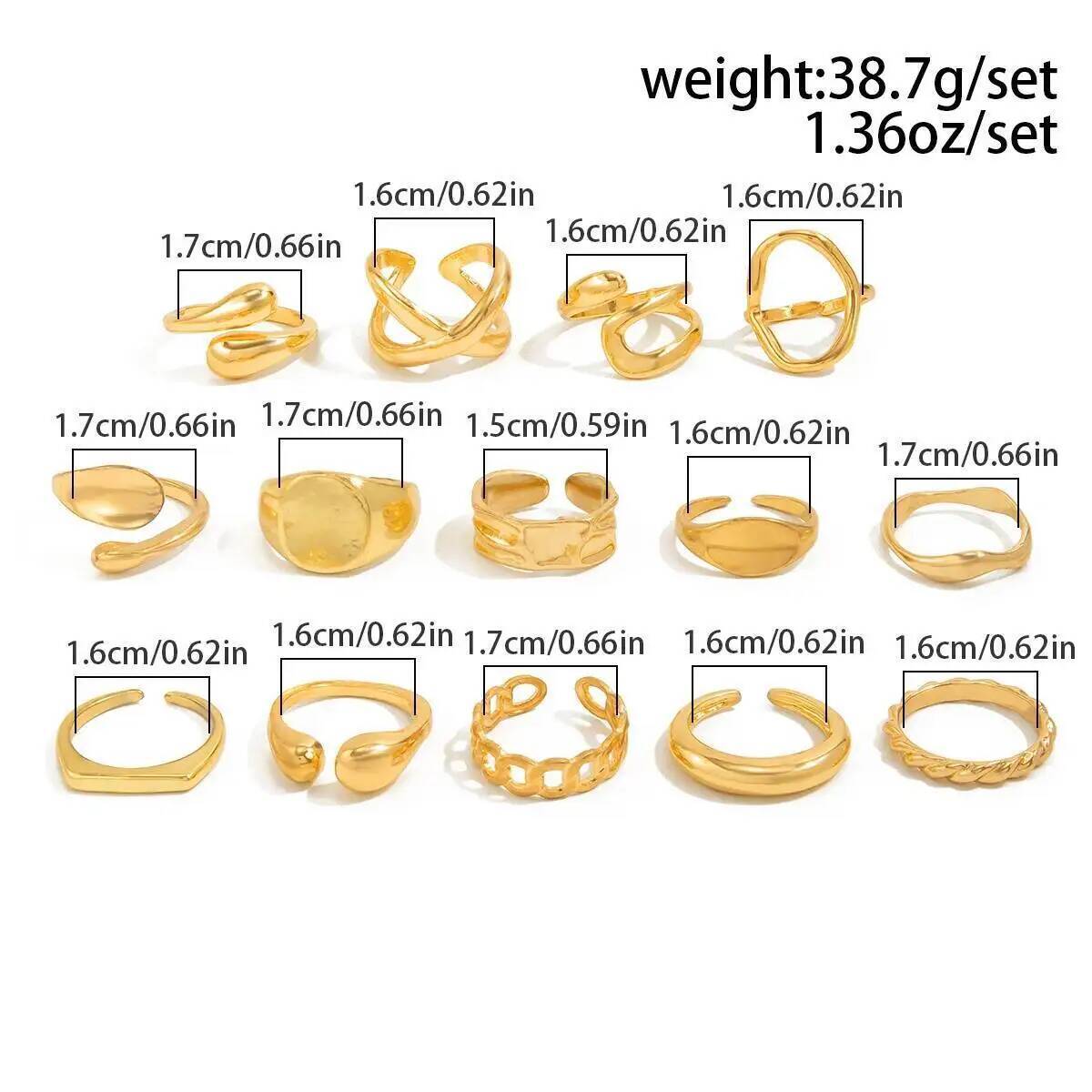 IngeSight.Z 14 قطعة/المجموعة ا - مراجعة Vintage Punk Knuckle Rings Set وسعره