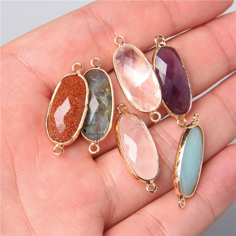 2 قطعة 10X26mm الطبيعية مزدوجة - مراجعة Crystal Pendant Necklace Natural Stone وسعره