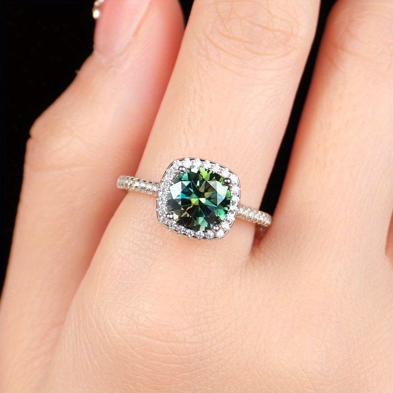 خاتم زفاف من الموسانيت الأخضر  - مراجعة Moissanite Engagement Ring 1 Carat وسعره