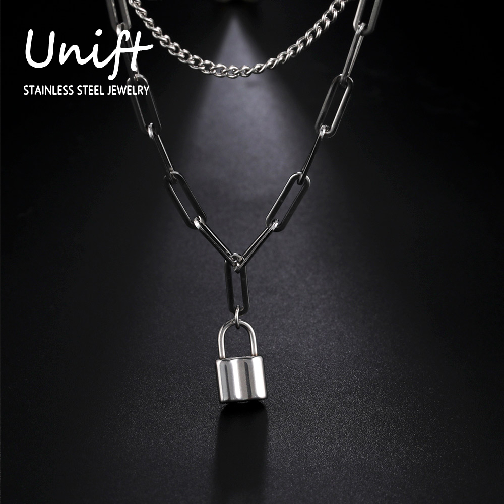 Unift الجمالية قفل قلادة الرجا - مراجعة Layered Pendant Necklace Aesthetic وسعره
